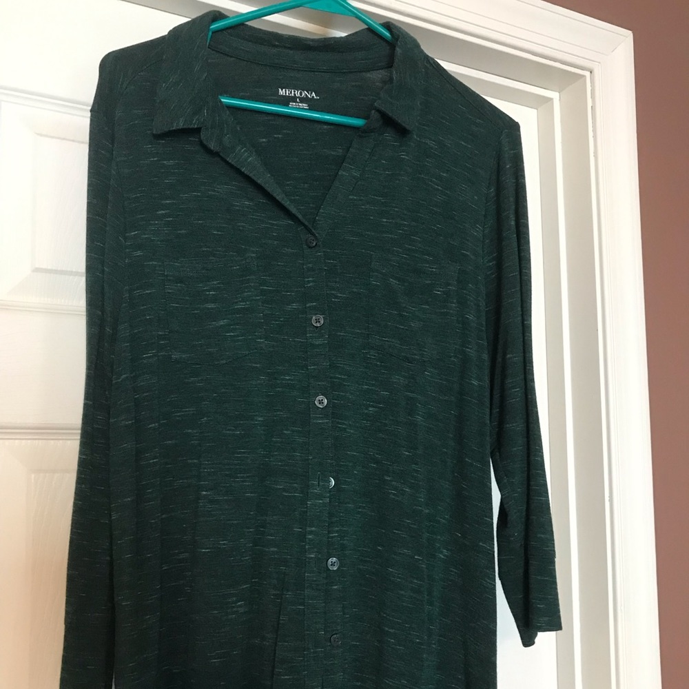 Green long sleeve button up